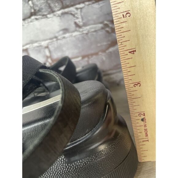 Suzanne Rae Black Synthetic Ankle Strap Platform Wedge Sandals Women Sz 40EU/9.5 - Picture 7 of 16